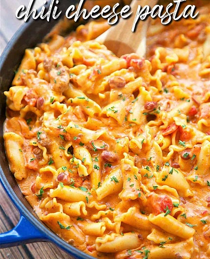 One Pot Chili Cheese Pasta