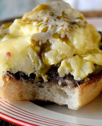 Egg and Green Chile Molletes