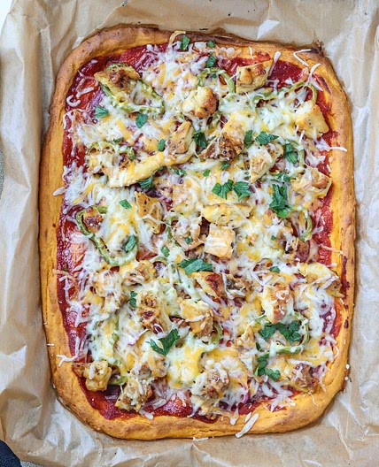 Sweet Potato BBQ Chicken Pizza