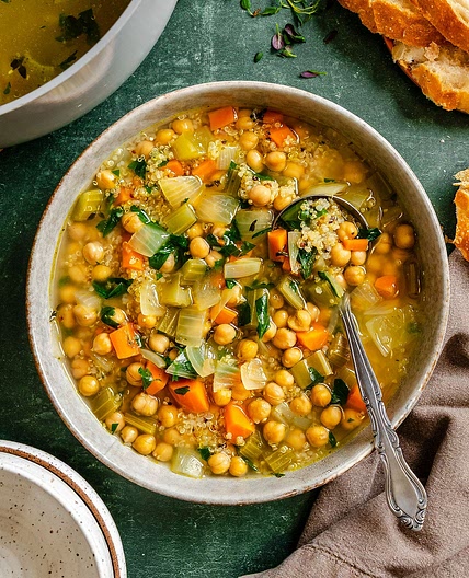 Quinoa Vegetable Soup With Chickpeas