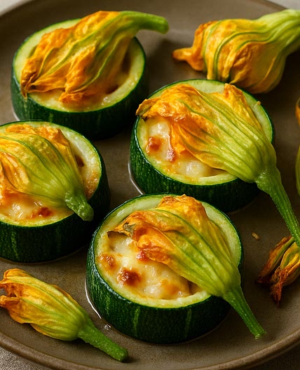 Cazuelitas de calabacín con sus flores