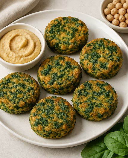 Pastelitos de garbanzo y espinaca
