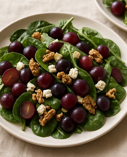 Ensalada de espinacas y uvas (2 porciones)