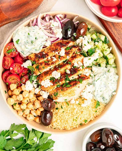 Mediterranean Chicken Bowl With Couscous