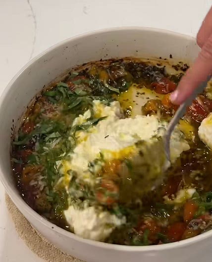 Roasted burrata dip