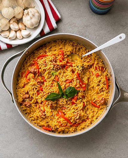 Fried Sausage & Pepper Orzo