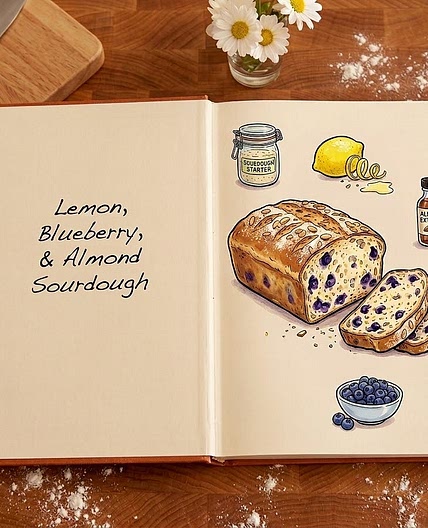 Lemon Blueberry Almond Sourdough Loaf