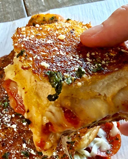 Blackstone Pizza Grilled Cheese Sliders