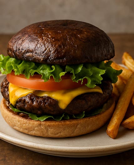 Hamburguesa de hongo Portobello