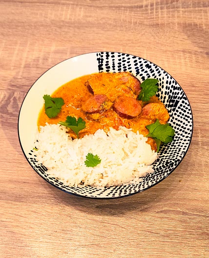 CURRY DE SAUCISSES À LA FAÇON DU ROUGAIL