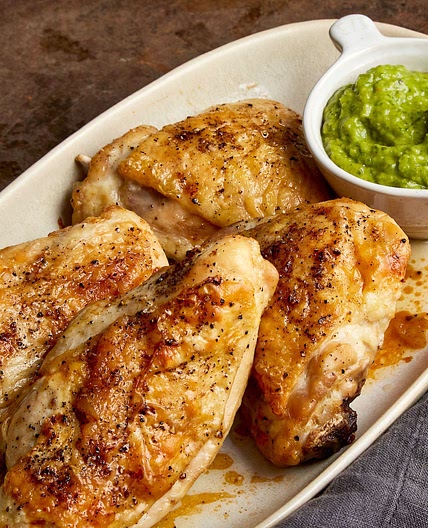 Roasted Chicken with Avocado-Cilantro Sauce