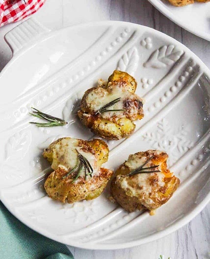 Air Fryer Smashed Potatoes with Cheese