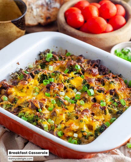 Potato, Sausage and Broccoli Breakfast Casserole