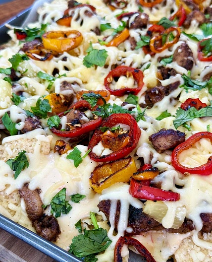 Blackstone Chicken Pineapple Nachos