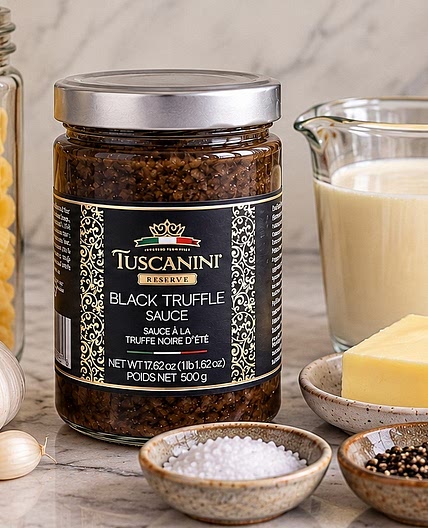 Creamy Garlic Black Truffle Pasta