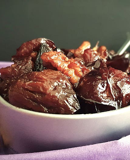 For Autumn Evenings: Plums Stuffed with Figs, Walnuts, and Cinnamon