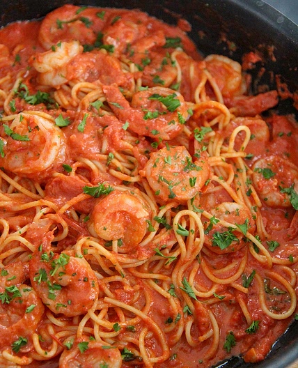 Creamy Scampi Spaghetti