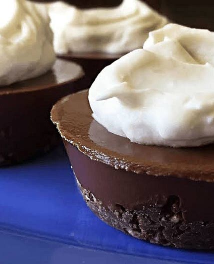 Mini Crustless Chocolate Pumpkin Pies