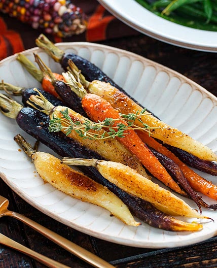 Maple Miso Glazed Roasted Carrots