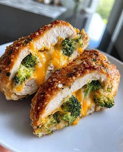 Air Fryer Broccoli & Cheese Stuffed Chicken Breast