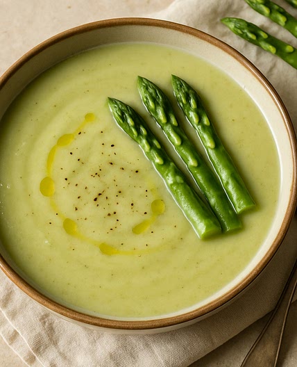 Sopa tibia de espárragos