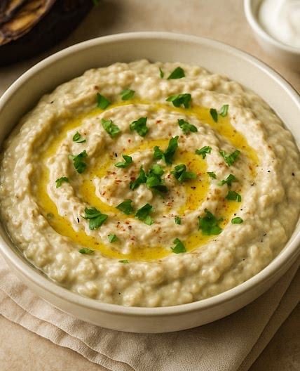 Puré de berenjenas y yogur