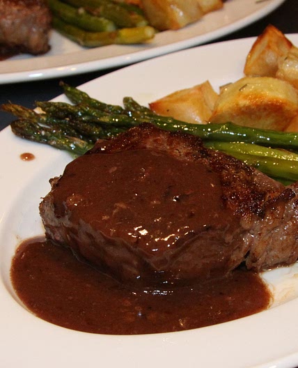 New York Steaks Wine Sauce