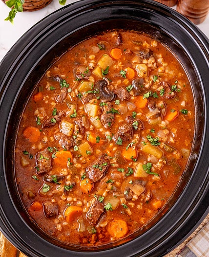 Crockpot Beef Barley Soup