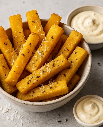 Truffle polenta chips (with optional aioli)