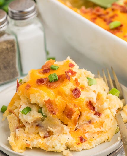 Twice Baked Mashed Potato Casserole