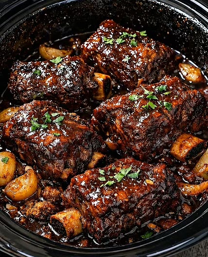 Slow Cooker BBQ Beef Short Ribs