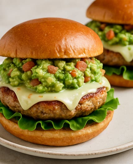 Guacamole Turkey Burgers With Pepperjack Cheese