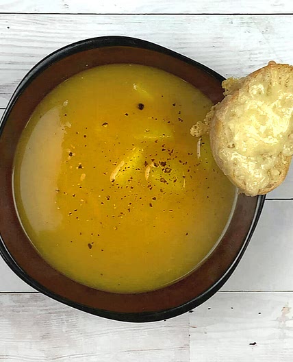 Curried Pumpkin Soup with Gruyere Toast
