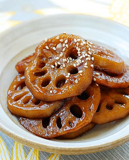 Yeongeun jorim (Sweet Soy Braised Lotus Roots)