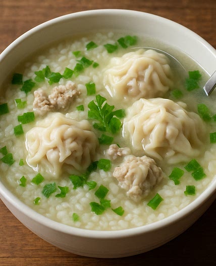 Rice Soup with Pork Dumplings