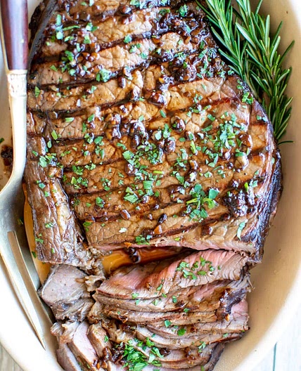 Red Wine and Garlic Marinated London Broil Recipe