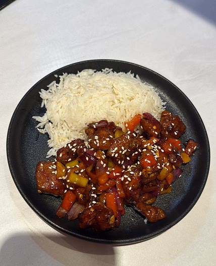 SWEET & SPICY CHICKEN WITH COCONUT RICE