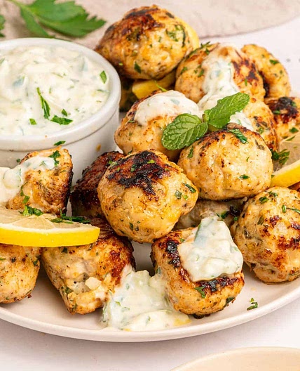 Greek Chicken Meatballs With Lemon and Herbs