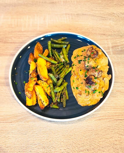 Boulettes de poulet sauce champignons crémeuse