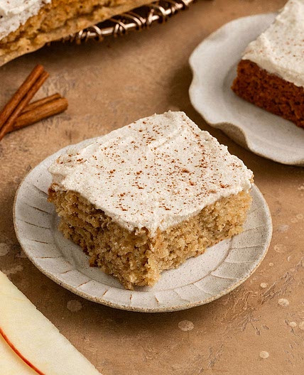 Vegan Apple Cake with Cinnamon Cream Cheese Frosting