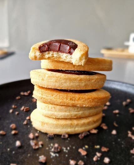 Gluten-Free Ganache-Filled Shortbread Cookies