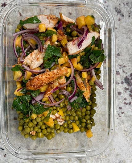 Grilled Chicken Breast with Peach-Mint Salsa
