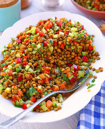 Erfrischender Linsensalat