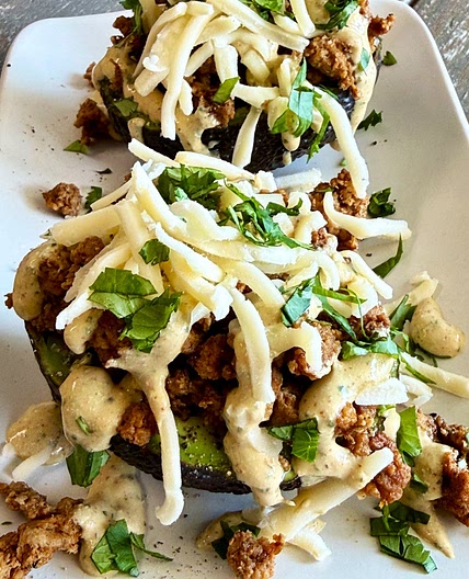 High Protein Turkey Taco Stuffed Avocado