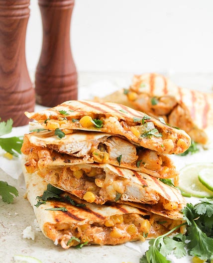 Street Corn Chicken Quesadillas