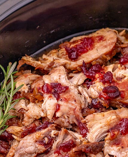 Crockpot Pork Loin with Cranberry Sauce