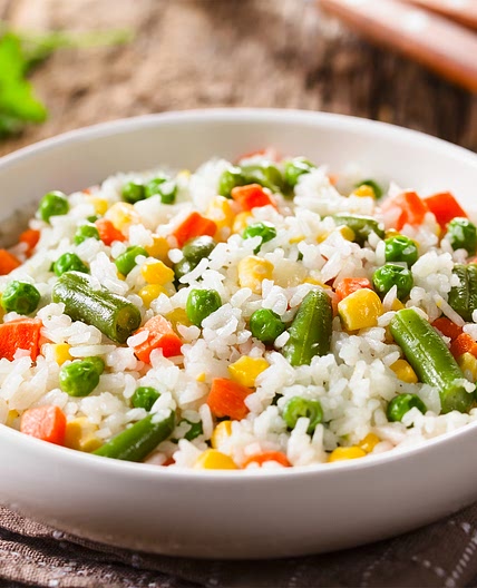 Rice with Mixed Veggies and Cheese