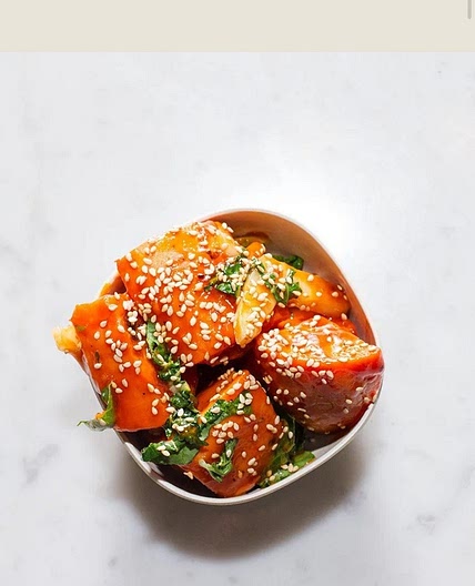 Copycat Flower Child Red Chili Glazed Sweet Potatoes