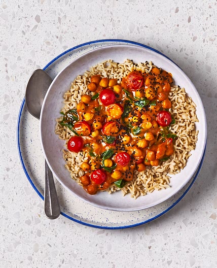 Chickpea, Spinach & Coconut Curry With Rice