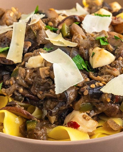 Eggplant and Mushroom Pasta Recipe